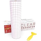 HTVRONT Transfer Tape for Vinyl - 12" X 120 ft w/Red Alignment Grid Transfer Paper for Cricut Adhesive Vinyl, Silhouette Came