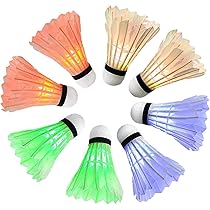 Amazon | 8個セットバドミントンシャトル 光る 暗闇でも