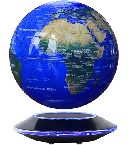 Amazon.co.jp: 磁気浮上 地球儀 世界地図 360度自動回転型 電磁誘導