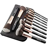 SIXPLUS メイクブラシセット 11本 柔らかい 描きやすい 粉含み力抜群 貴族ゴールド 化粧ポーチ付き