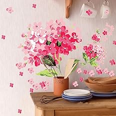 Amazon Takarafune ウォールステッカー 花 部屋飾り ウォールステッカー 防水 おしゃれ 花 壁紙シール 剥がせるステッカー 紫陽花 賃貸ok ウォールステッカー オンライン通販