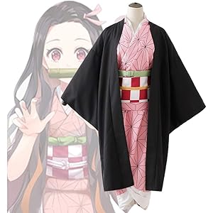 鬼滅の刃 子供服 キッズ 子供用 コスプレ衣装 竈門 禰豆子 (かまど ねずこ)鬼殺隊隊服 コスプレ服 アニメ コスチュ…