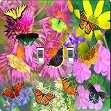 Rikki Knight Butterflies Design Double Toggle Light Switch Plate [並行輸入品]