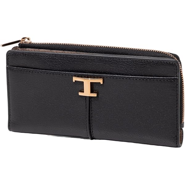 Amazon | [トッズ]二つ折り財布 Tタイムレス ミニ財布 ブラック