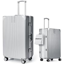 シルバー キャリーケース 大型　7泊〜10日用 Amazon | [Seelove] スーツケース キャリーケース 大型 大容量 ABS+PC