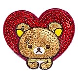 ミノダ リラックマ スパンコール刺繍デコシール ハートリラックマ リラックマ S04R8790