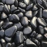 玉砂利 黒 磨き 黒玉石 砂利 大 庭 砂利石 高級 石 黒玉 大粒 那智黒石風 黒玉砂利 玉石 約30-50mm 20kg