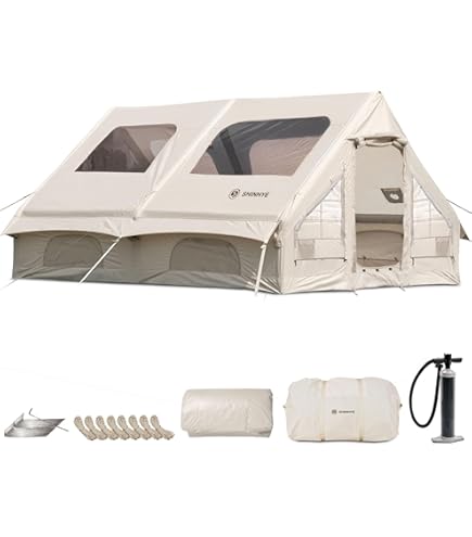 新品 エアーテント 4人用 420Dオックスフォード エアテント 防水 組立簡単 Amazon.co.jp: エアーテント 4人用 6.3㎡ 420Dオックスフォード