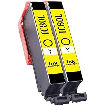 Amazon.co.jp: Epson用 エプソン ICY80L 2本 イエロー インク