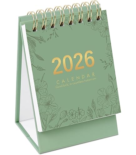 Mini Desk Calendar 2026-2027 - Use January 2026 To June 2027, Small Desktop Calendar Thick Paper Twin-Wire Binding With Stickers For Home Office