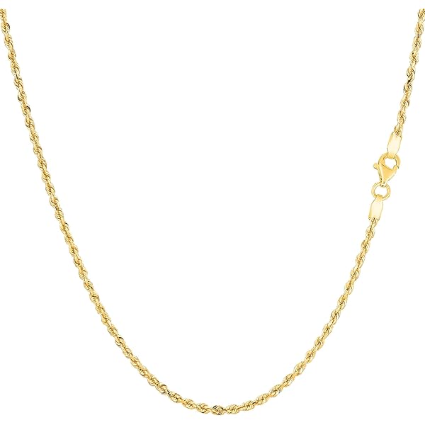 イエローゴールド　YG １４k ネックレス Amazon | 14K イエローゴールド 3.8mm ロープチェーンネックレス