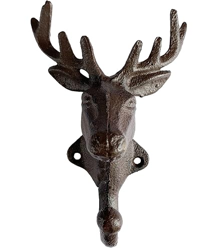 Western Rustic Bull Moose Head Wall Multi Point Key Coat Hooks Plaque Decor