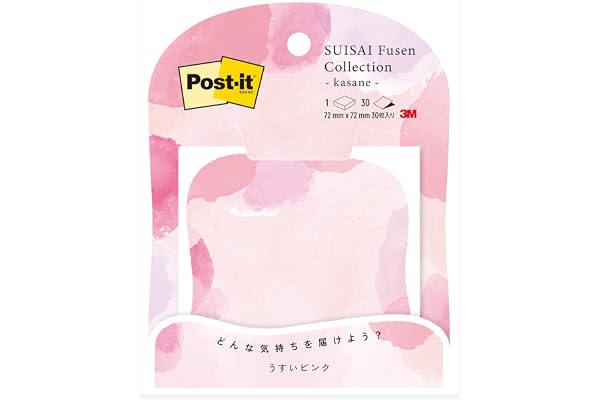 3M ポストイット 付箋 かわいい SUISAI Fusen Collection kasane うすいピンク 72×72mm 654-KM2