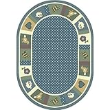 Joy Carpets Kid Essentials Infants & Toddlers Oval Seeing Spots Rug Soft 10'9 x 13'2 [並行輸入品]