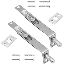 2-Pack 304 Stainless Steel Hidden Flush Bolts - 8 Inch Security Latches For French Doors & Wood Doors