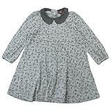 【春物】 nico hrat(ニコフラート) 製品洗い加工済み 綿レーヨン天竺葉っぱ柄長袖ワンピース 120cm /MG NO.B-260802