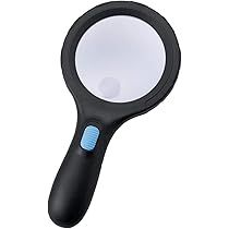 Amazon | コモライフ 明るい10灯LED付 拡大鏡 ルーペ 2.5倍 5倍 手持ち