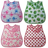 5枚組 4枚組 3枚組 セット ポケット付きお食事エプロン ナイロン素材 出産祝い お食事用 保育園 スタイ ベビー 赤ちゃん プレゼント ビニール 折り畳み EVA 防水 入園入学 セール (4枚組