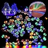 Blusow Solar String Lights 100LED Outdoor Fairy Lights, 55ft8 Feature Courtyard, Garden, Fence, Stai
