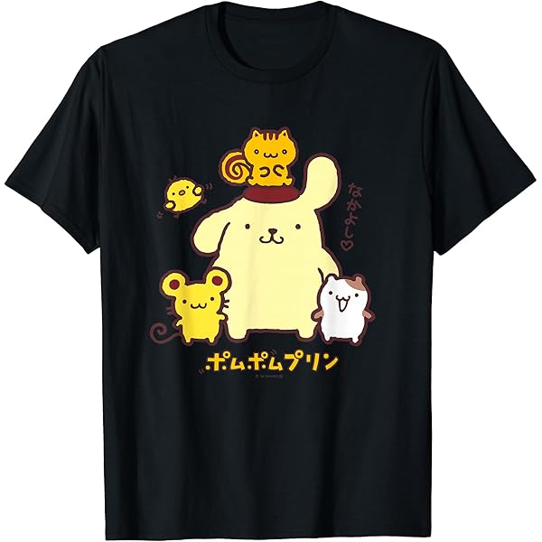 Amazon | ポムポムプリン ジャンプ ライトカラー Tシャツ | Tシャツ
