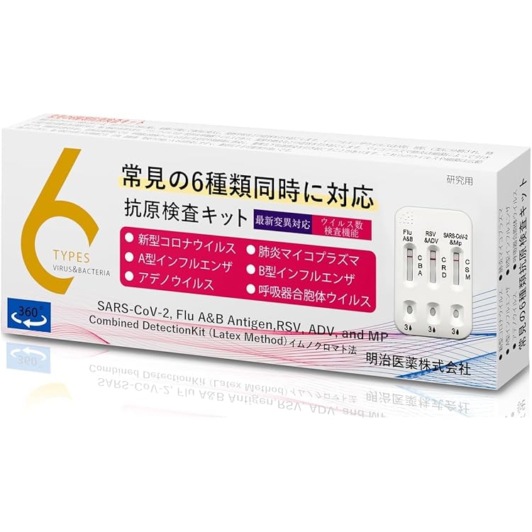 6項目性感染症抗原検査セルフキット⭐︎２個セット匿名発送 Amazon.co.jp: 日本製 明治医薬 常见な6種ウイルス対応 抗原検査キット