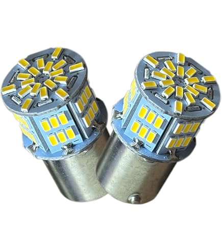 Amazon | 電球形状 12V 24V LED イエロー S25 ダブル球 BAY15D 黄色