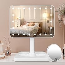 Amazon.co.jp: FACSINATE 女優ミラー 卓上 三面鏡 LED ライト付き