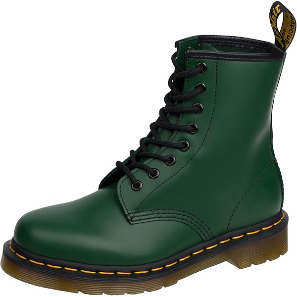 Amazon | Dr. Martens、ユニ 1460 8アイブーツ、グリーンスムース、15
