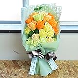[エルフルール] フラワーソープ 花束 オレンジ クリアケース付 フラワーギフト 花 還暦 母の日 プレゼント 贈り物