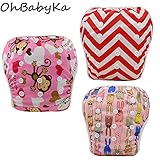 OHBABYKA遊びパンツ 0-3歳 べビー 赤ちゃん用 ボタンでサイズ調整可能 防水外層 オムツカバー スイミング教室 公園 海水浴 温泉旅行 水着 スイムウェア 女の子 男の子 男児 女児 オムツ