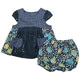 《初夏盛夏対応》(日本製) Pample Mousse(パンプルムース) 布帛ドット柄&オーバーレース&tree柄フレンチ袖ミルキースーツ 90cm /NB NO.DP-72457