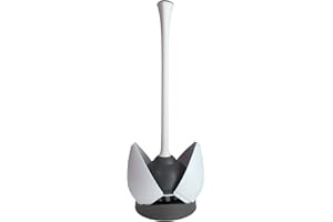 Clorox Toilet Plunger and Hideaway Caddy Bathroom Combo, White/Grey