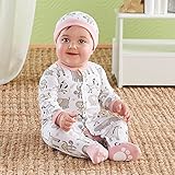 ベビーアスペン Baby Aspen 女の子用アニマルサファリ前開き足つきカバーオールxベビーキャップ豪華2点セット(ギフトBOX入り) [並行輸入品]