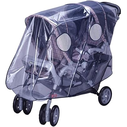 Amazon | カトージ 二人乗りベビーカー用レインカバー | レインカバー