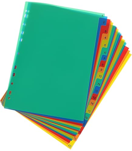 Amazon | A4 A-Z インデックスディバイダー マルチカラー タブ