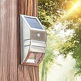 DECKEY led ソーラーライト ステンレス製 人感センサーライト 壁掛け 高輝度 防犯ライト 防水 外灯 夜間自動点灯 軒先 ガーデン 玄関周りなど対応 電気代不要 日本語説明書付き 18ヶ月保