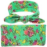 3 #新生児赤ちゃんヴィンテージFloral Bow Knot HeadbandおくるみブランケットBurp Wrapped小道具