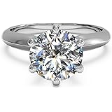 3 Ct CZ Solitaire Engagement Ring Sterling Silver White Gold Plated Size 4-9 Anniversary Rings
