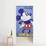 【StorePocket】 メール便 のれん ミッキー3 約85×150cm ブルー みんな大好きミッキーのれん ディズニー Disney mickey タペストリー おしゃれ ミッキーマウス