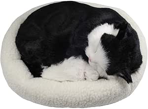 居眠り ねこ ペットおもちゃ 黒白猫 タキシードキャット 約25cm