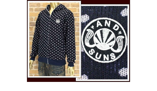 Amazon アンドサンズ Andsuns ドット総柄パーカー メンズ As Waterd ネイビー M トレーナー パーカー 通販