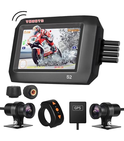 Amazon.co.jp: VSYSTO バイク用ドライブレコーダー 前後カメラ 1080P 4