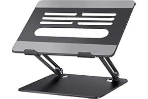 ノートパソコンスタンド 折りたたみ式 ノートPCスタンド【人間工学設計】 ノートパソコン用ラップデスク 無段階高さ角度調整 姿勢改善＆猫背 滑り止めゴム 放熱対策 合金製 在宅仕事 ZOOM会議 Macbook/iPad/ノートPCなど15.6インチまでに対応 外付けキーボードをお勧めです ブラック