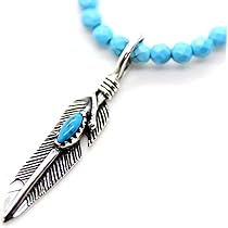 ターコイズ（右向き） Amazon | [石輝] ターコイズが入ったシルバー925フェザー