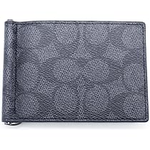 coach ブラックレザー マネークリップ 二つ折り Amazon | COACH(コーチ) メンズ男性用マネークリップ付き二
