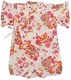 村信 桜とマリ柄 甚平風ロンパス 女児 オフ 70cm 71745 日本製