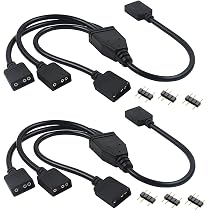 Amazon.co.jp: RGB 3ピン 分岐ケーブル 3分配 LED用延長ケーブル30cm 2