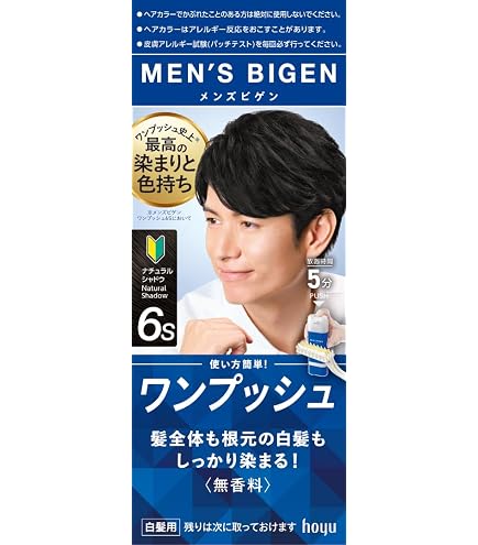 ホーユー メンズビゲン ワンプッシュ 白髪染め 6S ナチュラルシャドウ