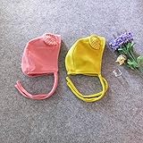 Kishiya　ベビー帽子　ニットキャップ　かわいい　防寒　ニット帽子 (黄色)