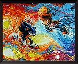 uhomate Sonic The Hedgehog andスーパーマリオポスターVincent van Gogh starry nightポスターホームキャンバス壁アート印刷記念ギフトベビーギフト子